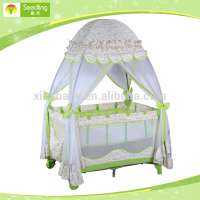 baby folding cots standard size, outdoor travel camp baby cots designs with Mosquito net